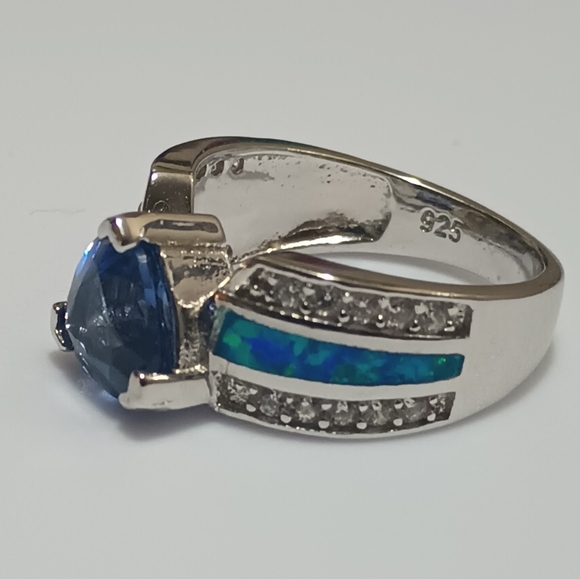 Ethically Sourced Silver Gemstone Wedding Rings For Women, Sz 6 - Picture 13 of 13